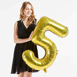 40Inch Gold Foil 54 Helium Jumbo Digital Number Balloons, 54Th Birthda