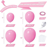 Pink Latex Balloon Arch Garland Kit, 102Pcs 18In 12In 10In 5In For Baby Shower Wedding Birthday Princess Pink Theme Anniversary Celebration Decoration