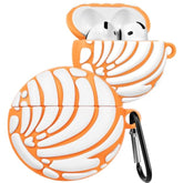 Cute Kawaii 3D Soft Silicone Case Cover with Keychain for AirPods 4, White Bread