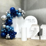 Blue & Silver Balloon Set: 35pcs Metallic Confetti Balloons