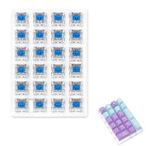 24-Key Blue Switch Tester, Mechanical Keyboards Mx Switches Test, Cherry Mx Acrylic Testing Tool, Switch Test Tool For Desktop Decoration, Gaming Keyboard