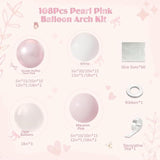 Pink Balloon Arch Kit, 108Pcs Double Stuffed Balloon Arch Garland Kit Include Pearl Pink Macaron Pink White Balloons Clear Balloons For Birthday Wedding Baby Shower Bridal Party Decorations