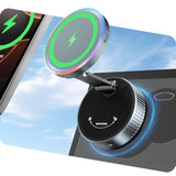 For Magsafe Car Mount Charger, 15W Wireless Rapid Charging & 360° Rotating Vacuum Suction Cup, Magnetic Phone Holder With Rgb Light For Iphone 16/15/14/13/12/Dash/Windshield/Screen