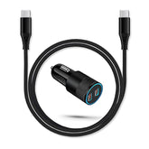 Iphone Air Super Fast Usb C Car Charger For Iphone 17 16E 16 15 Pro Max, Car Lighter Adapter Pd C To C Cable Quick Charging Type C Cords Dual Port Usbc Cigarette Cargador Auto For Samsung S25 Ultra