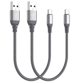 Short Usb C Cable(0.5Ft 2-Pack),Usb Type C Charger Nylon Braided Fast Charging Cord Compatible Iphone 16/15 Pro/15 Pro Max Samsung Galaxy S10+ S9 S8 Plus,Note 9 8,Lg G6 G7 V35,Pixel 2 Xl