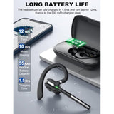 Bluetooth Headset V5.1, Wireless Headset With Battery Display Charging Case, Bluetooth Earpiece With Noise Canceling Mic For Driving, Office, Business, Compatible With Cell Phone And Pc