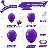 Purple Balloons Arch Garland Kit, 102Pcs 18In 12In 10In 5In Deep Dark Purple Balloons Different Sizes For Birthday Graduation Engagement Mermaid Theme Halloween Party Decorations