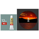 Marie'S Chinese Painting Traditional Color Tubes Set 12 Ml For Sumi-E Xieyi And Gongbi Painting (No. 104 Titanium White (5Pcs*12Ml) (No. 390 Eosin (5Pcs*12Ml))