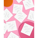She Said Yes Napkins - 3-Ply, 25 Pcs | White Bachelorette Decorations, Engagement Theme Party, Bridal Shower Tablescape, Cute Proposal Dinner Decor