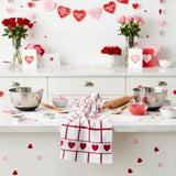 Valentines Day Kitchen Towels – 100% Cotton 425Gsm Set Of 3 – Thick Absorbent Dish & Hand Towels – Red Heart Tea Towels For Valentine’S Day Decor & Home Gifts