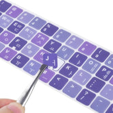 2Pack Korean Keyboard Stickers, Korean-English Keyboard Sticker On Purple Back