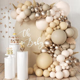 Boho Neutral Balloon Arch Kit - 166PC Pastel & Gold Garland