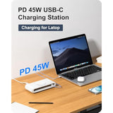 135W Usb C Charging Station, 7-In-1 Magnetic Wireless Usb Charger Station With Pd 45 Fast Charging & 10W Wireless Charger For Phone 13 12 Ipad Samsung Laptop And More