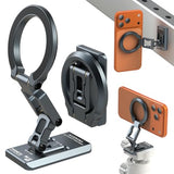 Dual Magnetic Phone Holder Gym Magnetic Stand,Tripod Phone Mount (1/4'' Hole& ARCA-Swiss),Portable Phone Grip for iPhone