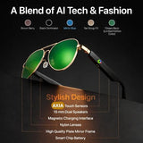 Rare-Edition G-Revo Coating Lens AI Smart Bluetooth Glasses for Men 200 Languages with ChatGPT-Claude, 99% Accuracy, Speakers Siri Android Touch