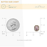 Emerald Cut Pink Rhinestone Sewing Shank Buttons 20 Pcs - 12X10Mm, 1/2