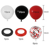 60 Pack 12 Inch Black Red White Confetti Balloons Birthday Wedding Party Decorations