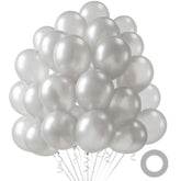 110Pcs Silver Balloons, Silver Latex Balloon For Birthday Baby Shower Graduation Engagement Anniversary Wedding Party Supplies Garland Arch Decoration,12 Inches