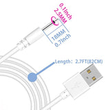 2.7Ft Usb Dc Charging Cable 2.5Mm Dc Charger Cord Fast Charging Replacement Ca