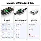 Wireless Portable Charger,3-In-1 Magnetic Power Bank 5000Mah,22.5W Fast Charging Usb-C Mag-Safe Battery Pack,Compatible With Iphone 16/15/14/13/12,Apple Watch Series,Airpods