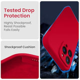iPhone 14 Pro Silicone Case with Camera & 2 Screen Protectors 6.1in Deep Red