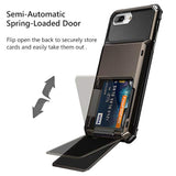 Case For Iphone 8 Plus Case Wallet Card Holder Id Slot Scratch Resistant Dual Layer Protective Bumper Rugged Tpu Rubber Armor Hard Shell Cover For Iphone 6 Plus 6S Plus 7 Plus Gun Color
