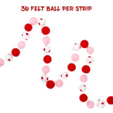 2 Pieces Valentine'S Day Felt Ball Garland Valentines Decorations Set