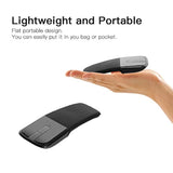 Foldable Arc Cordless Mouse, Silent Travel Mouse Rechargeable With Touch Control, Usb Optical Computer For Pc Laptop, Plug And Play