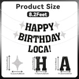 Happy Birthday Loca Banner Black Glitter Vampire Theme Funny Party Decor