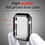 Case Compatible With Apple Watch Series 3 & Series 2 38Mm With Built In Tempered Glass Screen Protector- All Around Hard Pc Case Overall Protective Cover - Black