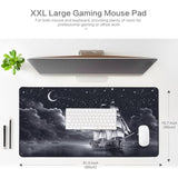 Desk Pad, Office Desk Mat, Extended Large Gaming Mouse Pad, Desk Decor Mousepad Keyboard Writing Mat With Non-Slip Rubber Base For Office Laptop Gaming Home, 31.5"X15.7", Nautical Sailboat
