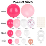Rose Pink Balloon Garland Kit – 150pcs Hot Pink, Confetti & Metallic Balloons for Party Decor