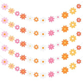 5 Pack Daisy Boho Party Decorations Daisy Banner Garland Groovy Hippie Flower Cutouts For Summer Wedding Birthday Shower Retro Party Favor Supplies(Pastel Colors)
