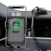 Wireless Car Charger, 15W Fast Charging Car Mount Auto-Clamping Car Charger, Dashboard Windshield Phone Holder Compatible With Iphone 15/14/13/13 Pro/12 Pro12/11/X/8, Samsung S23/S22/S10/S9/S8