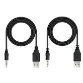 3.5Mm Male Aux Audio Jack To Usb 2.0 Male Charge Cable Adapter Cord, 2Pack Audio Car Stereo Jack Cables To Usb 2.0, Usb Connection Kit, For Music Player- 3.3Ft?Support Data Transmission?