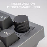 Q2 Wired Custom Mechanical Keyboard Knob Version, 65% Layout Qmk/Via Programmable Macro With Hot-Swappable Gateron G Pro Red Switch Double Gasket Compatible With Mac Windows Linux (Grey)