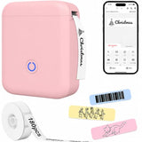 Portable Label Maker Machine With 180Pcs Tape - 300Dpi Thermal Bluetooth Printer For Home, Office, School Organization & Sticker Making, P11 New Version(Pink)