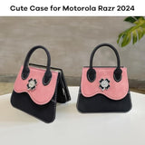 For Motorola Razr 2024/2025 Case Cute Shape, Stylish Design Razr 2024/2025 Phone Case For Women Girls, Shockproof Crossbody Case Compatible With Moto Razr 2024/2025 Black