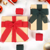 3 Rolls Christmas Handmade Fringe Chiffon Ribbon 1.5 Inch X 7 Yard Sil