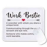 Funny Inspirational Mouse Pad Gifts - Work Bestie Definition - Non-Slip Mousepad With Stitched Edge - Rectangular Mouse Mat For Work Laptop - Thank You Gifts For Employee, Coworker, Friend
