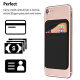 Cell Phone Pocket Self Adhesive Card Holder Stick On Wallet Sleeve with Adhesive ID Credit Card ATM Card Holder for iPhone Android 2 PACK BLACK