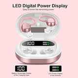 Ear Buds Wireless Earbuds, Hifi Stereo Bluetooth 5.3 Running Headphones With Dual Led Display 30Hrs Playtime, Builtin Mic, Typec, Inear Bluetooth Earphones With Earhooks For Sport, Rose Gold