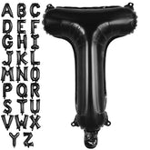 Black Letter T Balloons, 40 Inch Large Foil Letter Balloons, Custom Phrase Balloon For Birthday Party Wedding Anniversary Decoration (Black T)