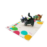 3D Pop Up Birthday Card – Cute Cat With Party Hat & Gift Box, Handmade Paper Art, Funny Animal Greeting For Kids, Friends, Cat Lovers & Special Celebrations, B27