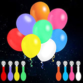 32pk LED Flashing Balloons — 8-Color Light-Up Balloons for Glow Party Decor