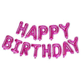 Hot Pink Happy Birthday Balloons Banner, 16 Inch Mylar Foil Letters Balloon Sign For Birthday Party Decorations Photo Booth Backdrop