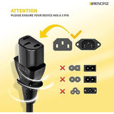 (2-Pack) 15Ft. Universal Pc Power Cord - 3 Prong Ac Power Cable Replacement For Computer, Monitor, Scanner, Printer - Iec 320 C13 To Nema 5-15P, 18Awg, 125V 10 Amp (15-Feet)