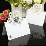 Pack Of 50 Cut Heart-Shaped Hollow Wedding Table Number Name Place Card Wedding Party Decoration