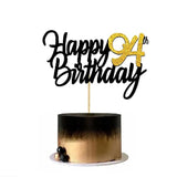 Happy 94Th Birthday Cake Toppers Glitter 94Th Anniversary Cake Topper 94 Years Loved Bday Decorations 94 Gold Birthday Cake Decorations Ninety-Four Party Supplies For Women Men(Black Gold)