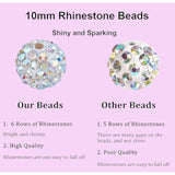 100PCS 10mm Sparkly Rhinestone Beads for Jewelry, Pens, and Crafting